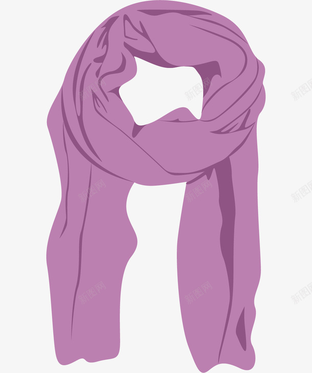 卡通手绘时尚围巾png免抠素材_新图网 https://ixintu.com 创意 动漫动画 卡通手绘 时尚围巾 紫色的围巾 艺术