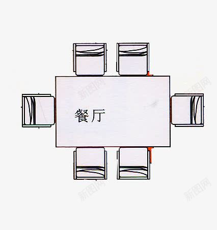 户型图彩平图6人餐桌椅png免抠素材_新图网 https://ixintu.com 6人 彩平图 户型图 精美 餐桌椅