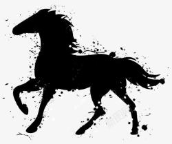 动物斑驳黑色水彩骏马高清图片