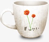 文艺小清新白色的小花朵茶杯素材