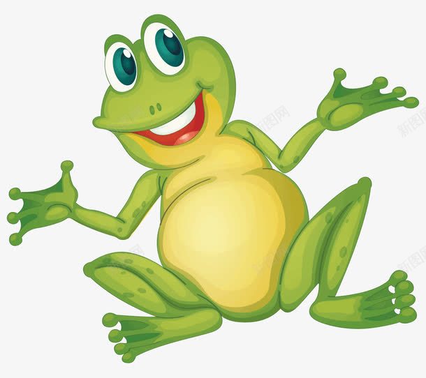 绿色的小青蛙png免抠素材_新图网 https://ixintu.com 卡通 卡通图案 大眼睛 小青蛙 绿色的动物