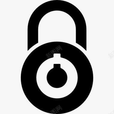 锁接口安全标志圆形挂锁图标图标