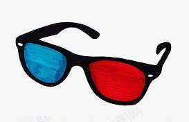 红蓝卡通眼镜png免抠素材_新图网 https://ixintu.com 小素材 眼镜图案 装饰小图案