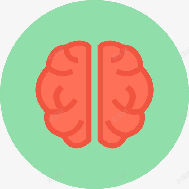 绿色大脑图标png_新图网 https://ixintu.com 人脑 卡通图标 大脑 头脑 最强大脑 绿色图标 脑神经