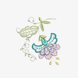 花朵豆荚刺绣图案素材