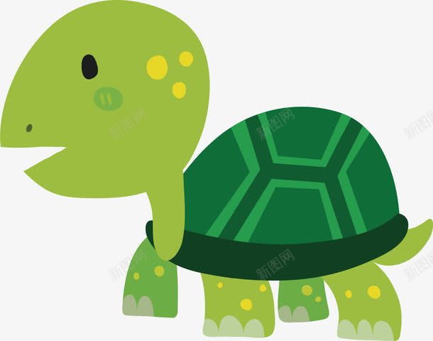 绿色小乌龟png免抠素材_新图网 https://ixintu.com 乌龟 小乌龟 幼教 矢量素材 绿色乌龟