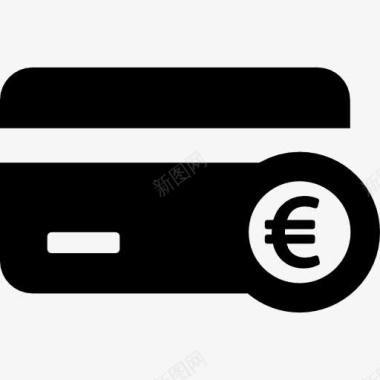 信用卡和欧元符号图标图标