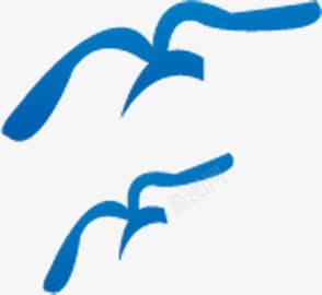 蓝色海鸥水笔画png免抠素材_新图网 https://ixintu.com 海鸥 笔画 素材 蓝色