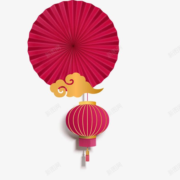 红色的春节海报装饰png免抠素材_新图网 https://ixintu.com 中国风 新年 春节 海报装饰 灯笼设计