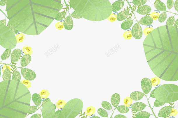 绿色纹理创意植物边框png免抠素材_新图网 https://ixintu.com 创意 生长 纹理 绿色 花纹 装饰 边框