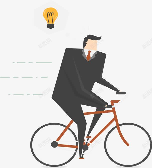 骑自行车的男人png免抠素材_新图网 https://ixintu.com 创意 商务小人 汽车 自行车