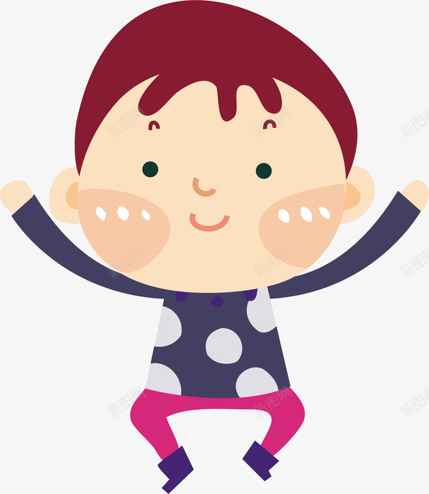 圆脸的孩子矢量图ai免抠素材_新图网 https://ixintu.com 圆脸 孩子 男孩 矢量图