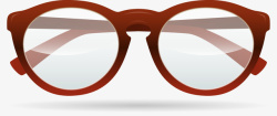 复古红色边框眼镜矢量图素材