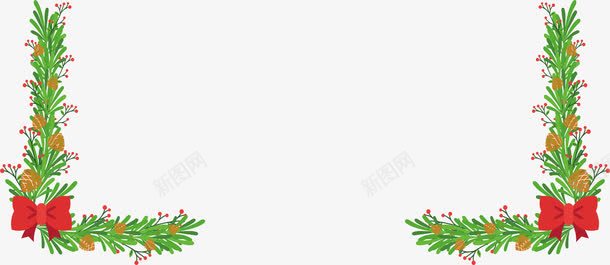 蝴蝶结圣诞边框png免抠素材_新图网 https://ixintu.com 圣诞快乐 圣诞节 圣诞边框 矢量png 红色蝴蝶结 蝴蝶结