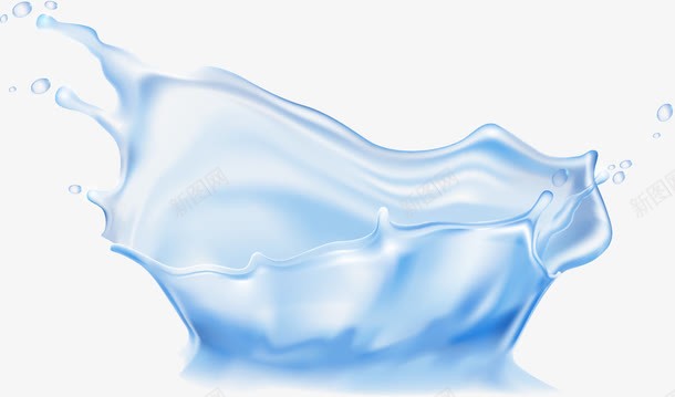 手绘迸溅的水png免抠素材_新图网 https://ixintu.com 手绘 水 液体 溅起的水 蓝色 补水
