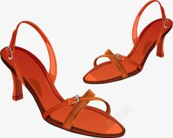 橙色凉鞋素材
