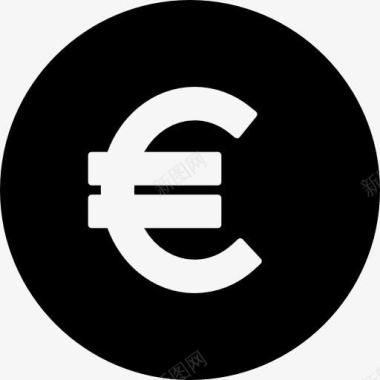一轮欧元按钮图标图标