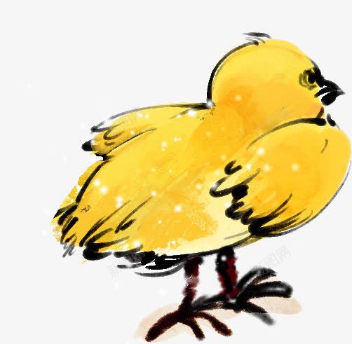黄色卡通水彩小鸡png免抠素材_新图网 https://ixintu.com 卡通 小鸡 水彩 黄色