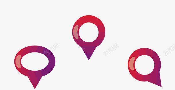 创意圆形箭头标签图图标png_新图网 https://ixintu.com 交通 地图 标识 红色 路线