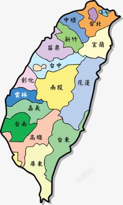 漳州市行政区地图创意台湾地图高清图片
