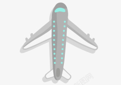 飞机灰色航班扁平化矢量图素材