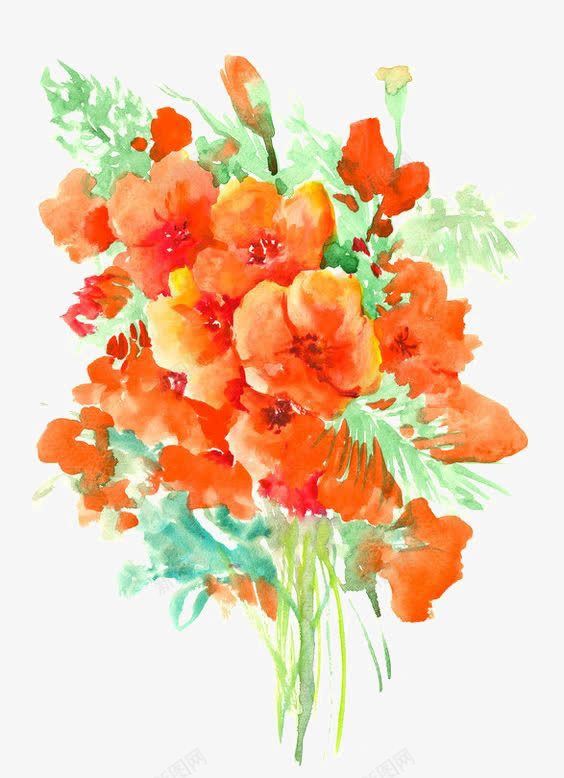 水彩花朵png免抠素材_新图网 https://ixintu.com 水墨花朵 红色花朵 花丛 花朵装饰