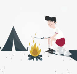 露营的人野外烧烤露营的人矢量图高清图片