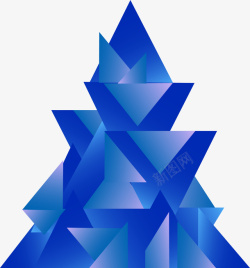 手绘蓝色几何图案矢量图素材