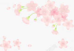 粉色清新飞舞花朵素材