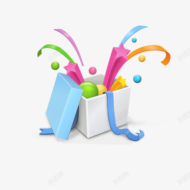 开出礼物的彩盒png免抠素材_新图网 https://ixintu.com 开出礼物 开出礼物的彩盒 彩盒 礼物