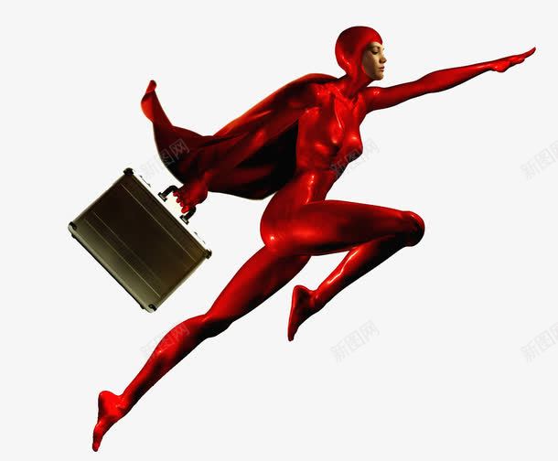 红色超人美女png免抠素材_新图网 https://ixintu.com 拿箱子穿披风的人 红色人物图 超人美女