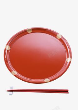 红色瓷盘餐盘高清图片