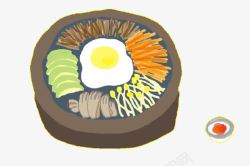 金针菇肥牛石锅卡通石锅饭高清图片