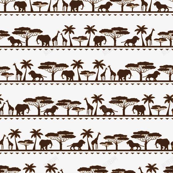 非洲动物无缝背景png免抠素材_新图网 https://ixintu.com 动物 动物矢量 无缝 无缝背景 非洲