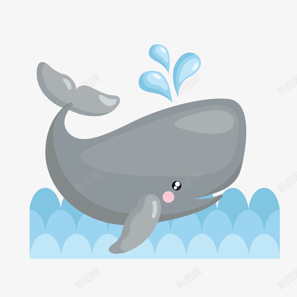 卡通鲸鱼矢量图eps免抠素材_新图网 https://ixintu.com 动物 动物插画 卡通 卡通动物 可爱动物 小动物 鲸鱼 矢量图