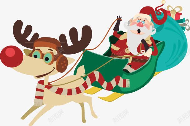 圣诞老爷爷和滑雪板png免抠素材_新图网 https://ixintu.com 圣诞老爷爷和滑雪板