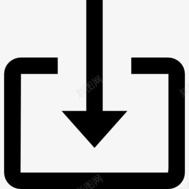 符号向下箭头在一个矩形图标图标