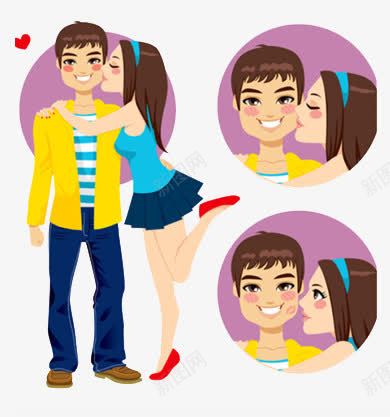 情侣png免抠素材_新图网 https://ixintu.com 卡通 情侣 拍照 接吻 接吻图