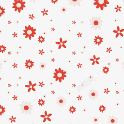 红色小花无缝背景矢量图素材