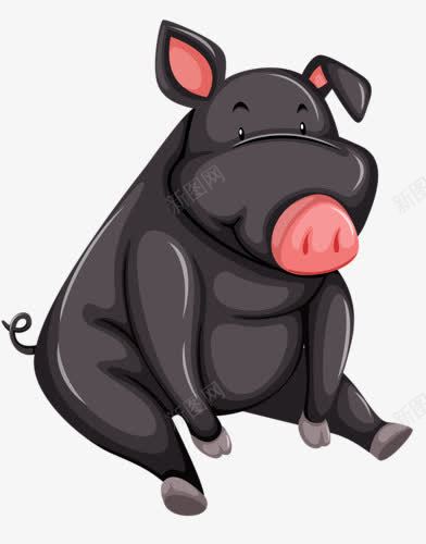 黑猪png免抠素材_新图网 https://ixintu.com 动物猪 卡通猪 家畜 生肖