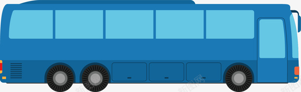 手绘蓝色巴士矢量图ai免抠素材_新图网 https://ixintu.com 可爱 巴士 彩色 手绘的 漫画 矢量的 简单 蓝色 矢量图