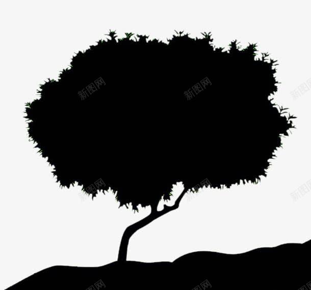黑色树木剪影png免抠素材_新图网 https://ixintu.com 动漫树 卡通树木 植物 黑色
