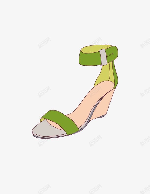 绿色高跟凉鞋png免抠素材_新图网 https://ixintu.com 凉鞋 绿色 高跟鞋
