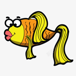 丑鱼黄色丑鱼鱼类海洋生物超萌卡通手高清图片
