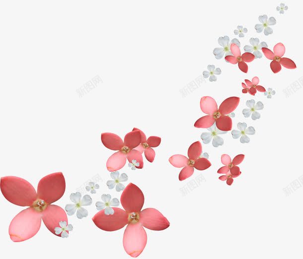 飘逸花瓣案png免抠素材_新图网 https://ixintu.com 白色花瓣 粉色花朵 花图案 装饰图案 装饰花朵