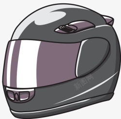 灰色竞速摩托头盔矢量图素材