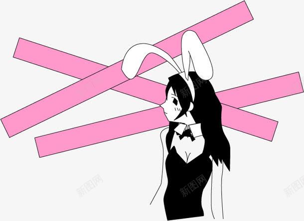 兔女郎png免抠素材_新图网 https://ixintu.com 兔子装 粉色 高清