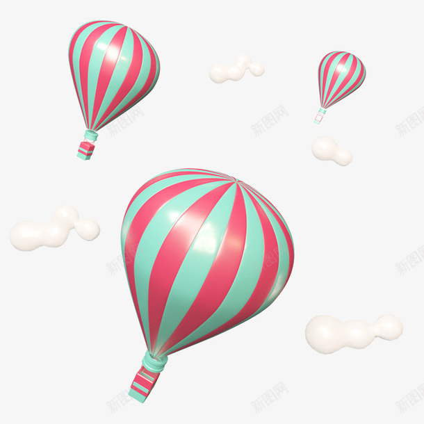 立体热气球漂浮装饰物png免抠素材_新图网 https://ixintu.com c4d 漂浮 热气球 空气球 立体 装饰 视觉效果图
