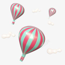 立体热气球漂浮装饰物素材