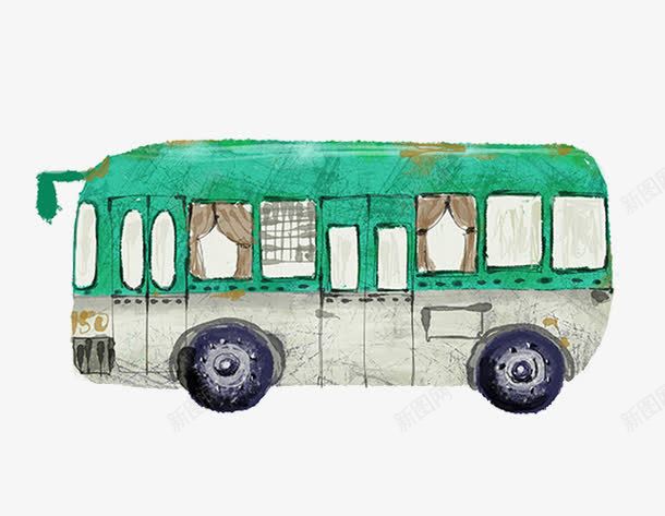 绿色公交车png免抠素材_新图网 https://ixintu.com 交通工具 公交车 绿色 车辆